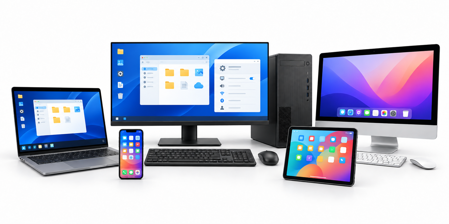 Ordinateurs, smartphone et tablette